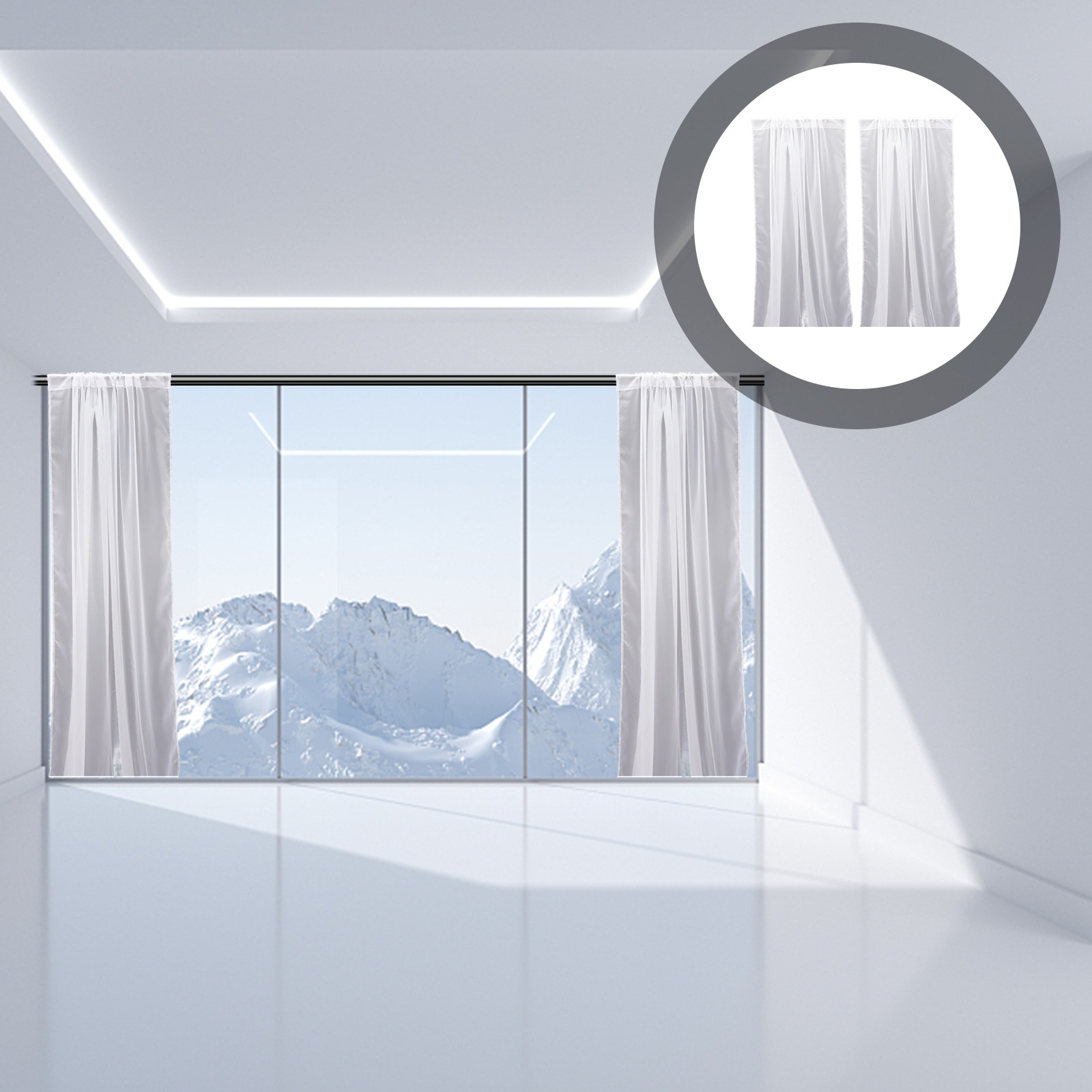Interior Design Modern - 2Pcs Window Curtain Sheer Curtains for