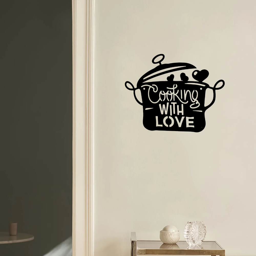 Interior Design Modern - Black Metal Kitchen Pot Sign Cooking