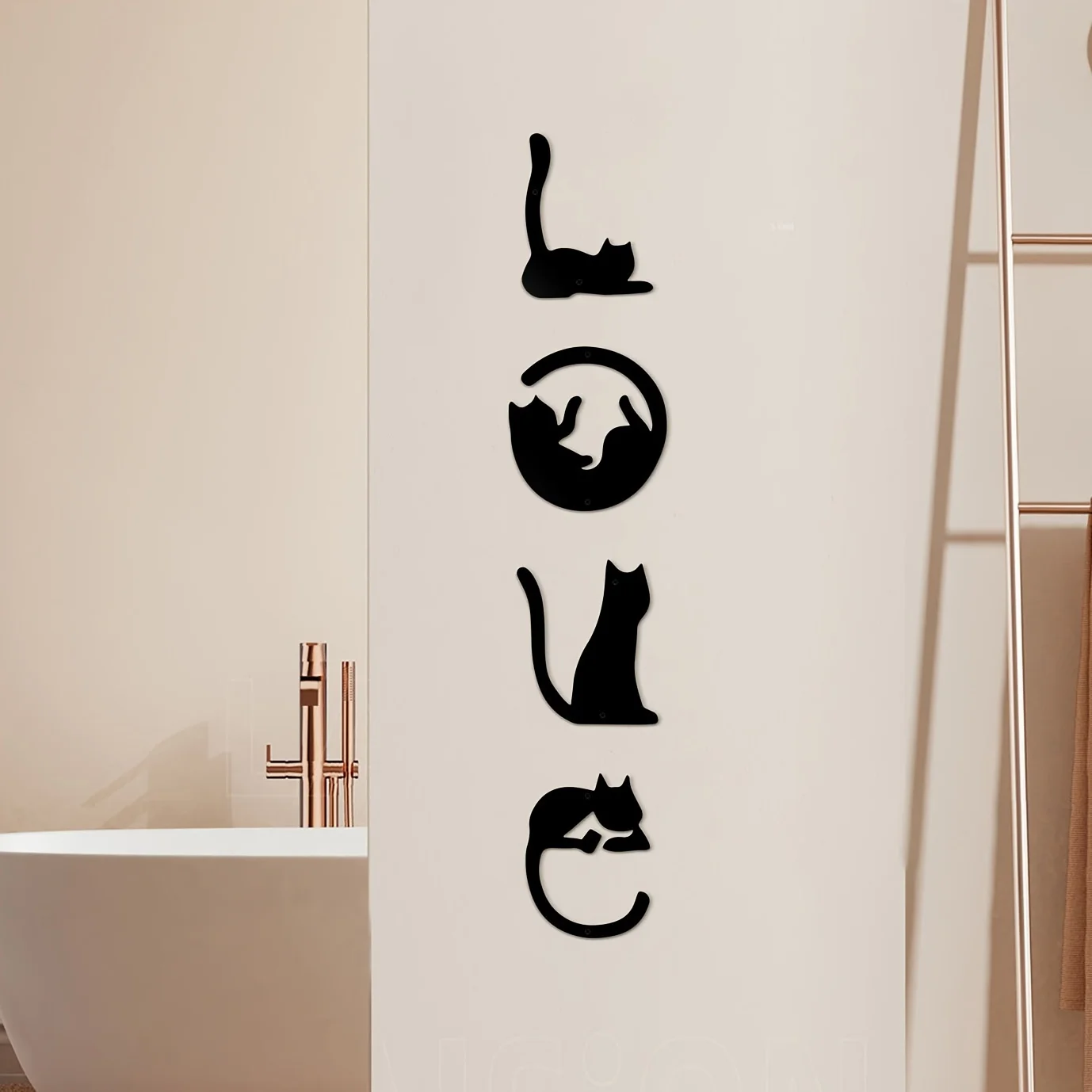 Interior Design Modern - HelloYoung 4pcs/set Cute Cat Metal Wall