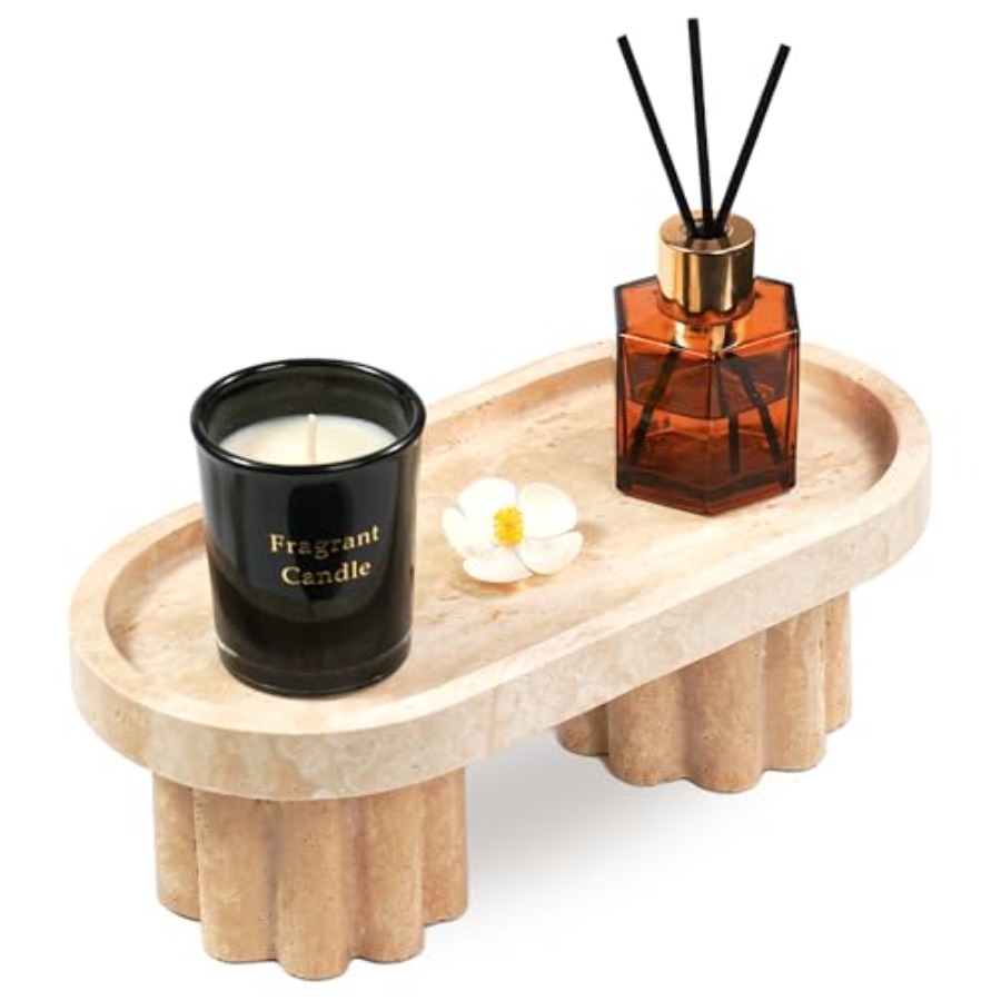 Travertine Tray Oval - Travertine Marble Perfume Tray - Oval