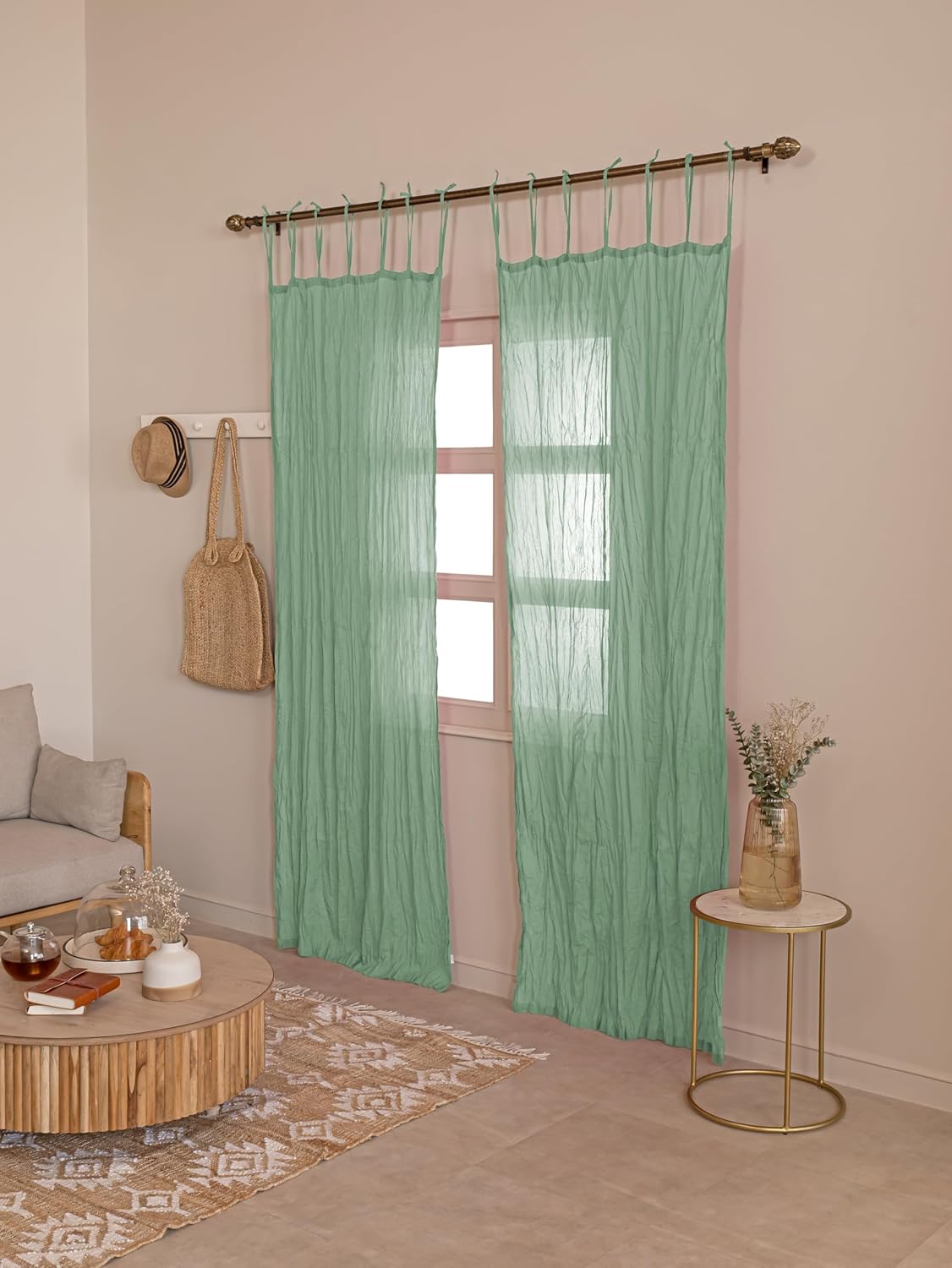 Linen Curtain Eyelet - 2 Panels Sheer Curtains Home Decor,Airy