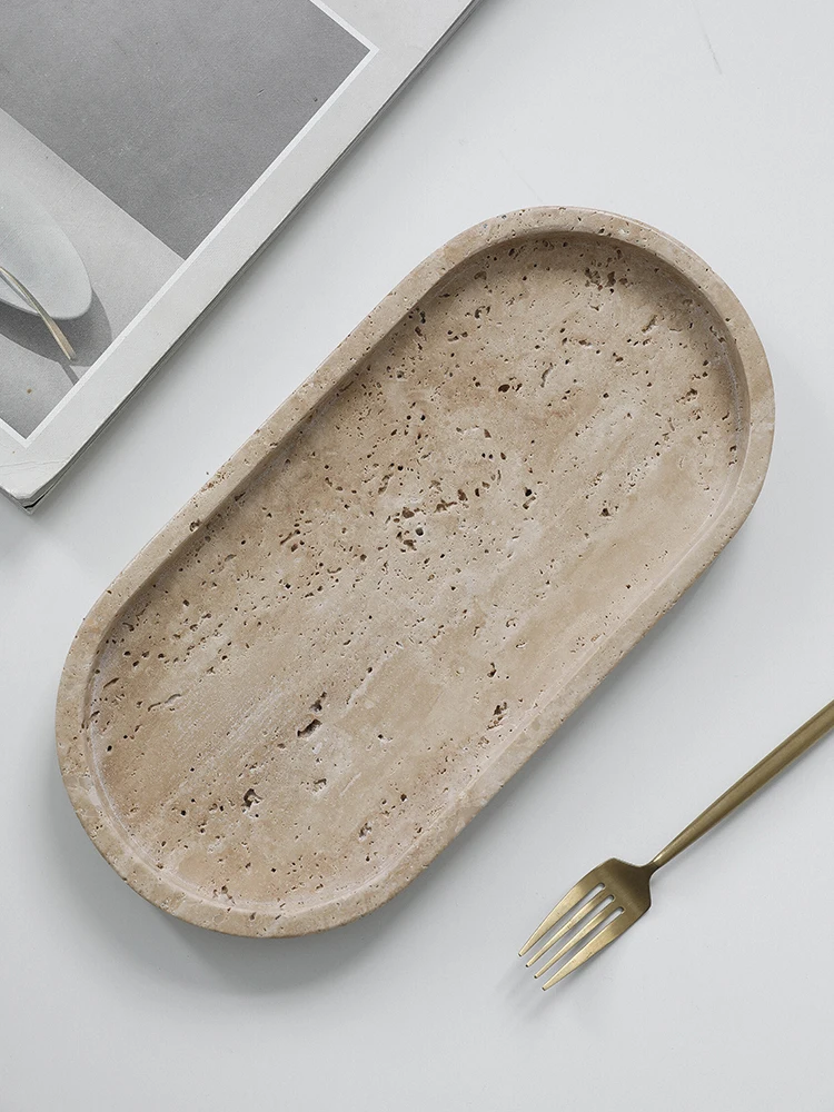 Minimalism Marble Tray for Per - Travertine Tray Oval incelemesi ve fiyatı