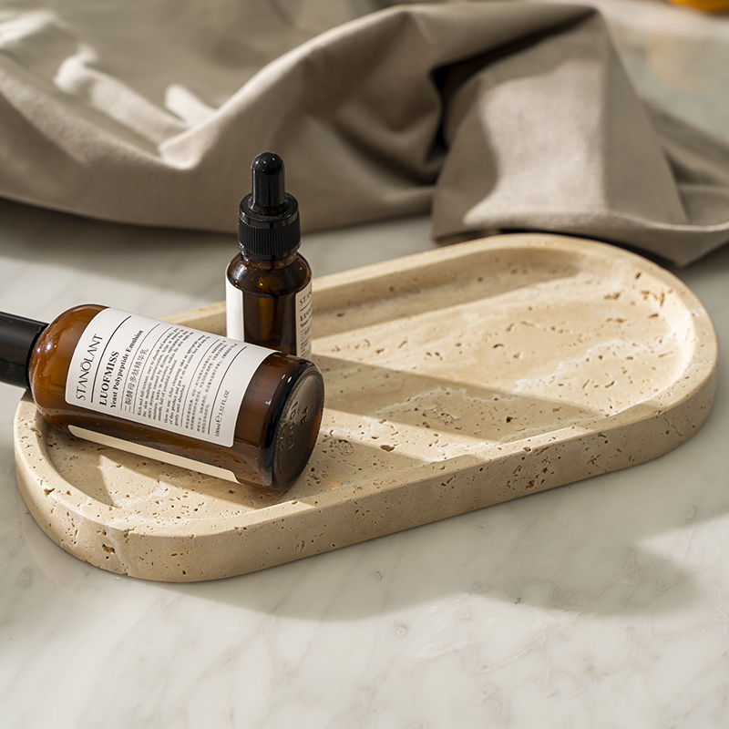 Travertine Stone Tray for Bath - Travertine Tray Oval incelemesi ve fiyatı