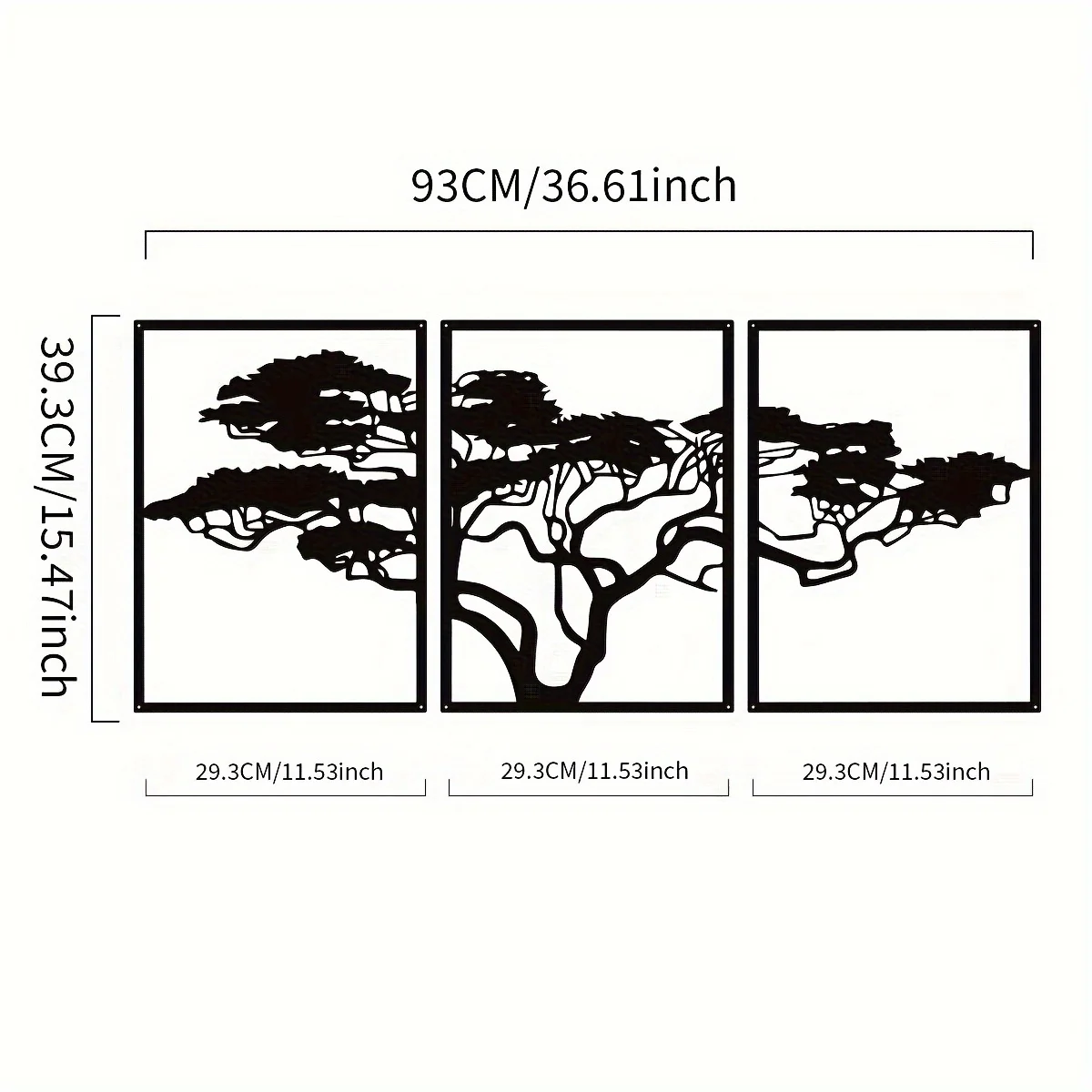 3pcs Black Metal Wall Art Deco - Interior Design Modern incelemesi ve fiyatı