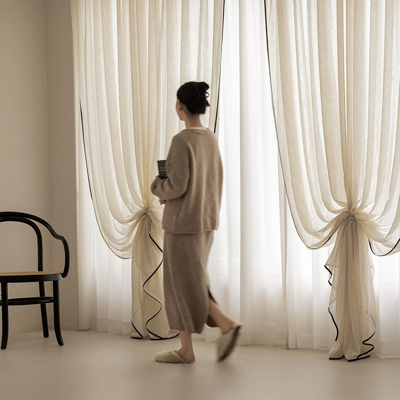 Japanese Cream Linen Simple Se - Linen Curtain Eyelet incelemesi ve fiyatı
