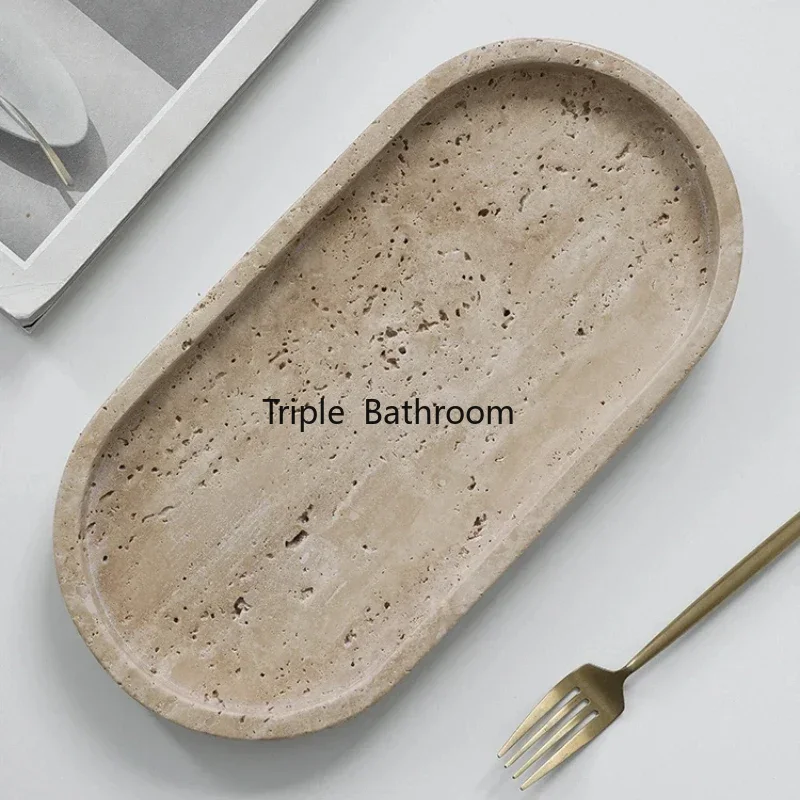 Natural Cave Stone Bathroom Su - Travertine Tray Oval incelemesi ve fiyatı