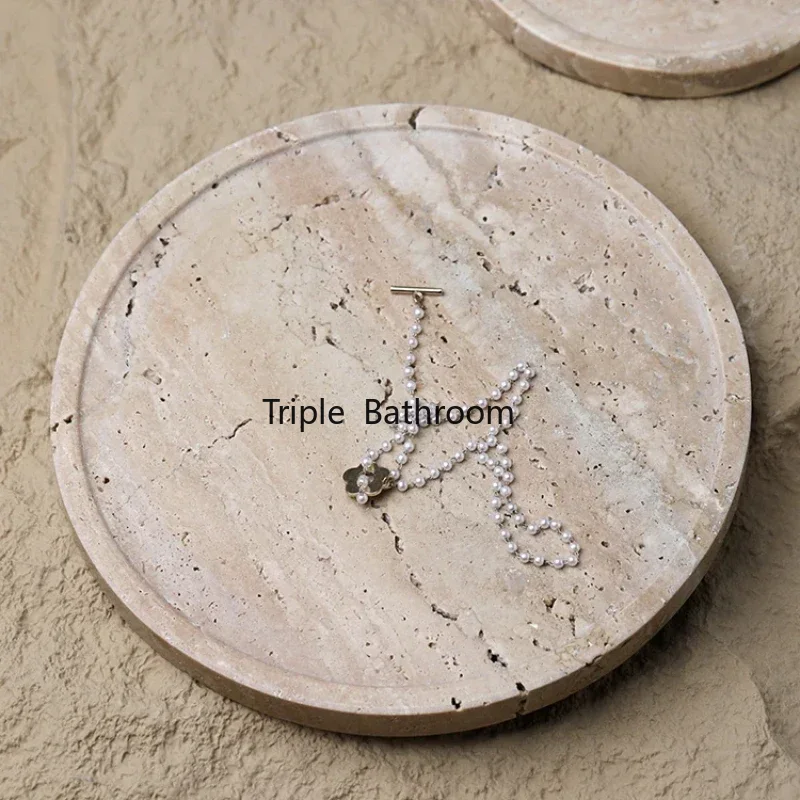 Natural Cave Stone Bathroom Su - Travertine Tray Oval incelemesi ve fiyatı