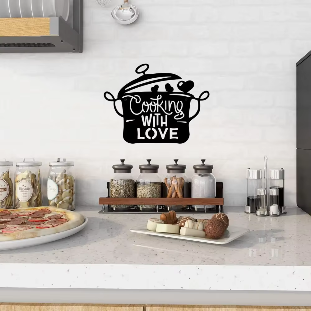 Black Metal Kitchen Pot Sign C - Interior Design Modern incelemesi ve fiyatı