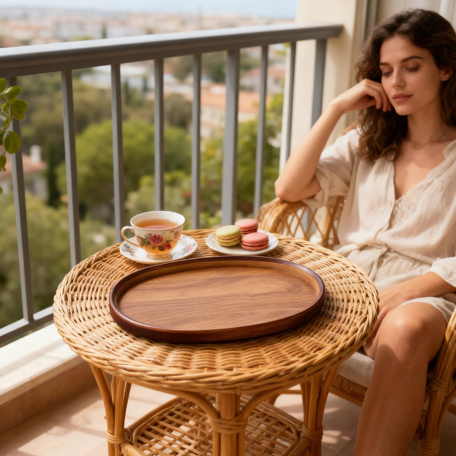 Wooden Serving Tray Oval Rusti - Travertine Tray Oval incelemesi ve fiyatı