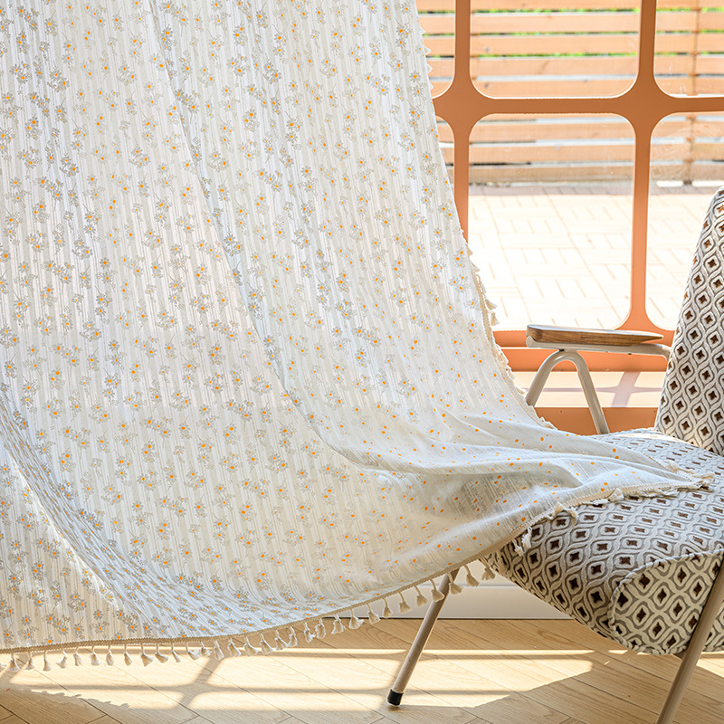 Floral Farmhouse Curtains Semi - Linen Curtain Eyelet incelemesi ve fiyatı