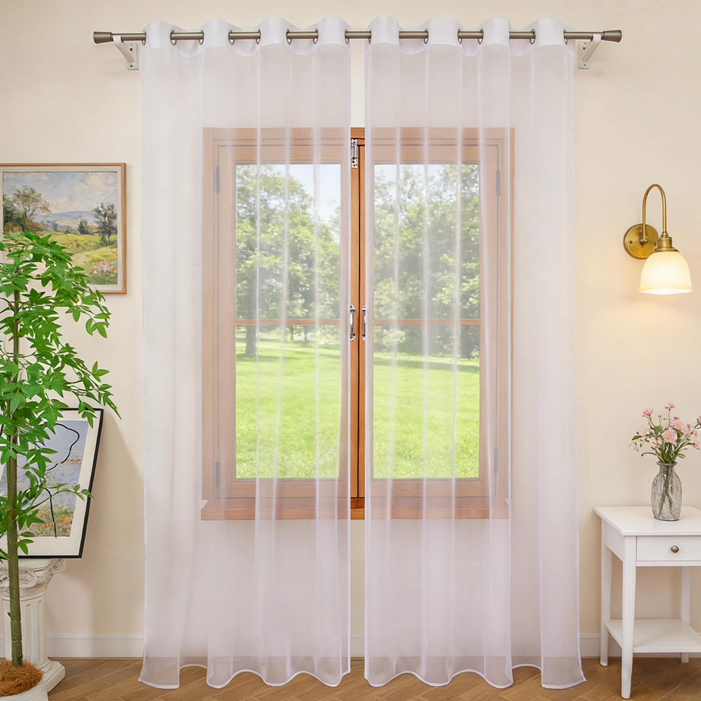 1PC White filter curtains soli - Linen Curtain Eyelet incelemesi ve fiyatı