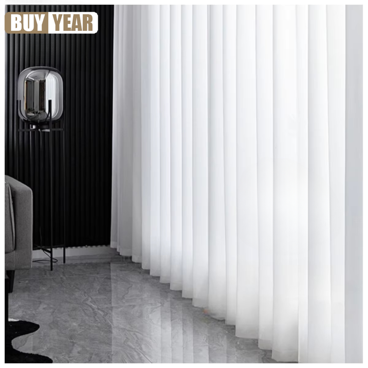 High Quality Solid White Tulle - Linen Curtain Eyelet incelemesi ve fiyatı