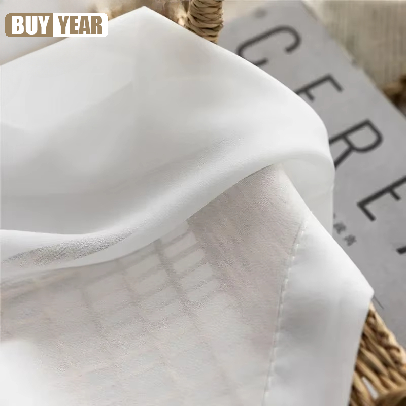 High Quality Solid White Tulle - Linen Curtain Eyelet incelemesi ve fiyatı