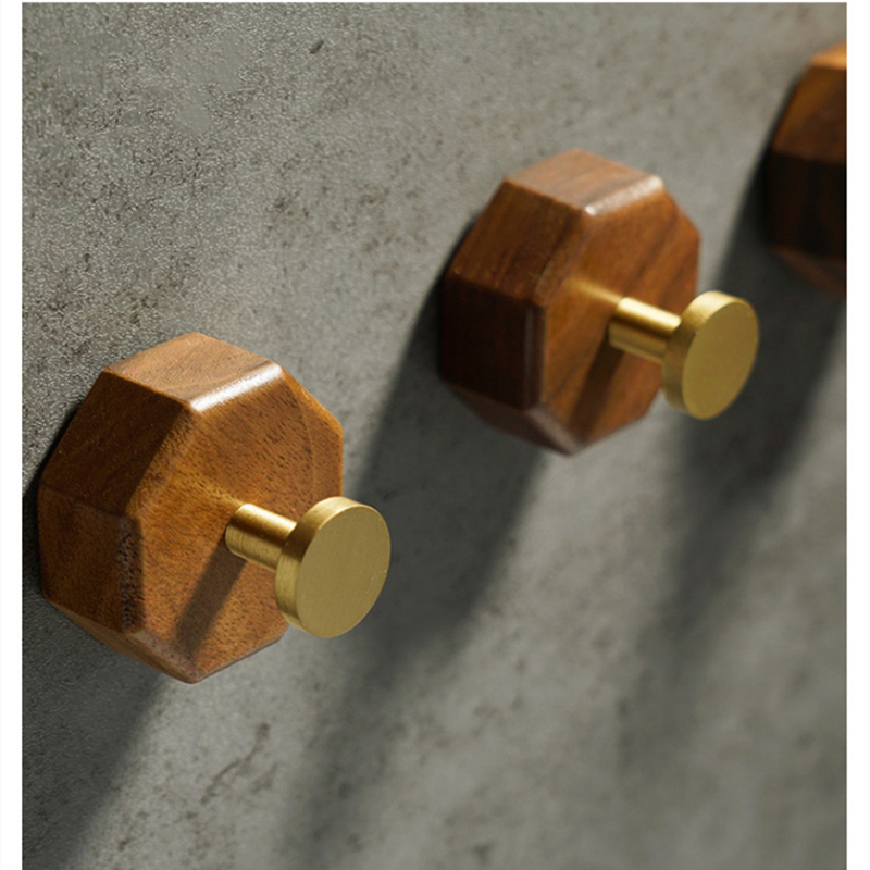 2/1pcs Walnut Wood Brass Hook  - Interior Design Product incelemesi ve fiyatı