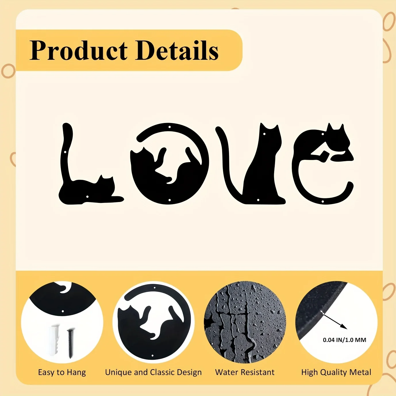 HelloYoung 4pcs/set Cute Cat M - Interior Design Modern incelemesi ve fiyatı