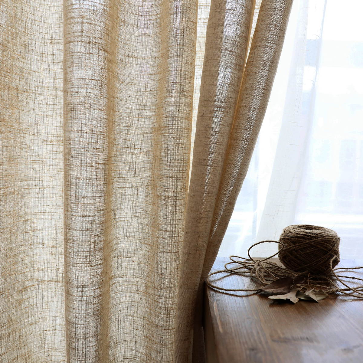 Modern Linen sheer Curtains fo - Linen Curtain Eyelet incelemesi ve fiyatı