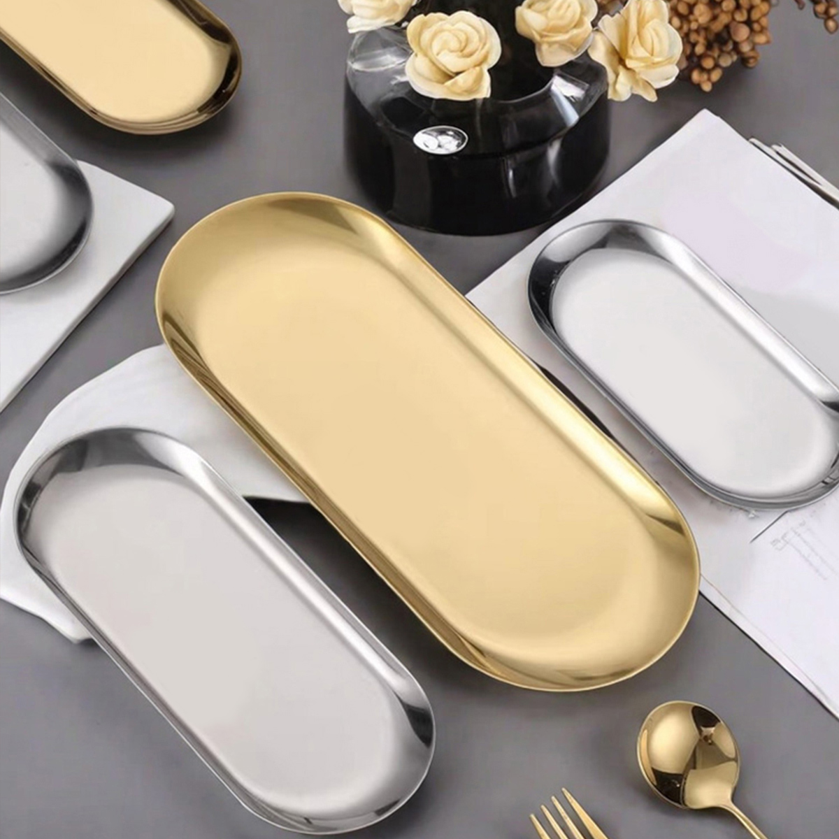 WORTHBUY Nordic Style Oval Ser - Travertine Tray Oval incelemesi ve fiyatı