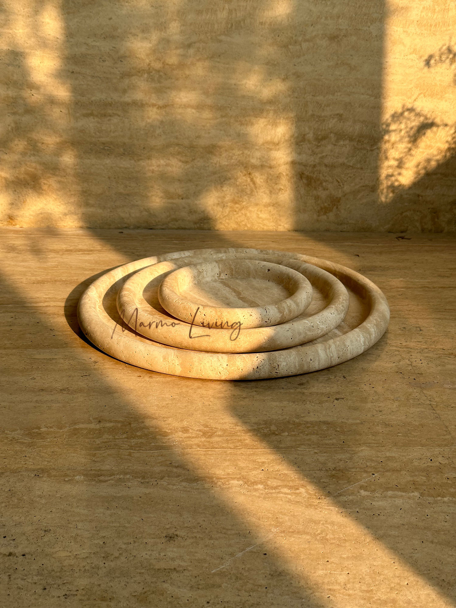 Wabi Sabi Natural Stone Tray D - Travertine Tray Oval incelemesi ve fiyatı