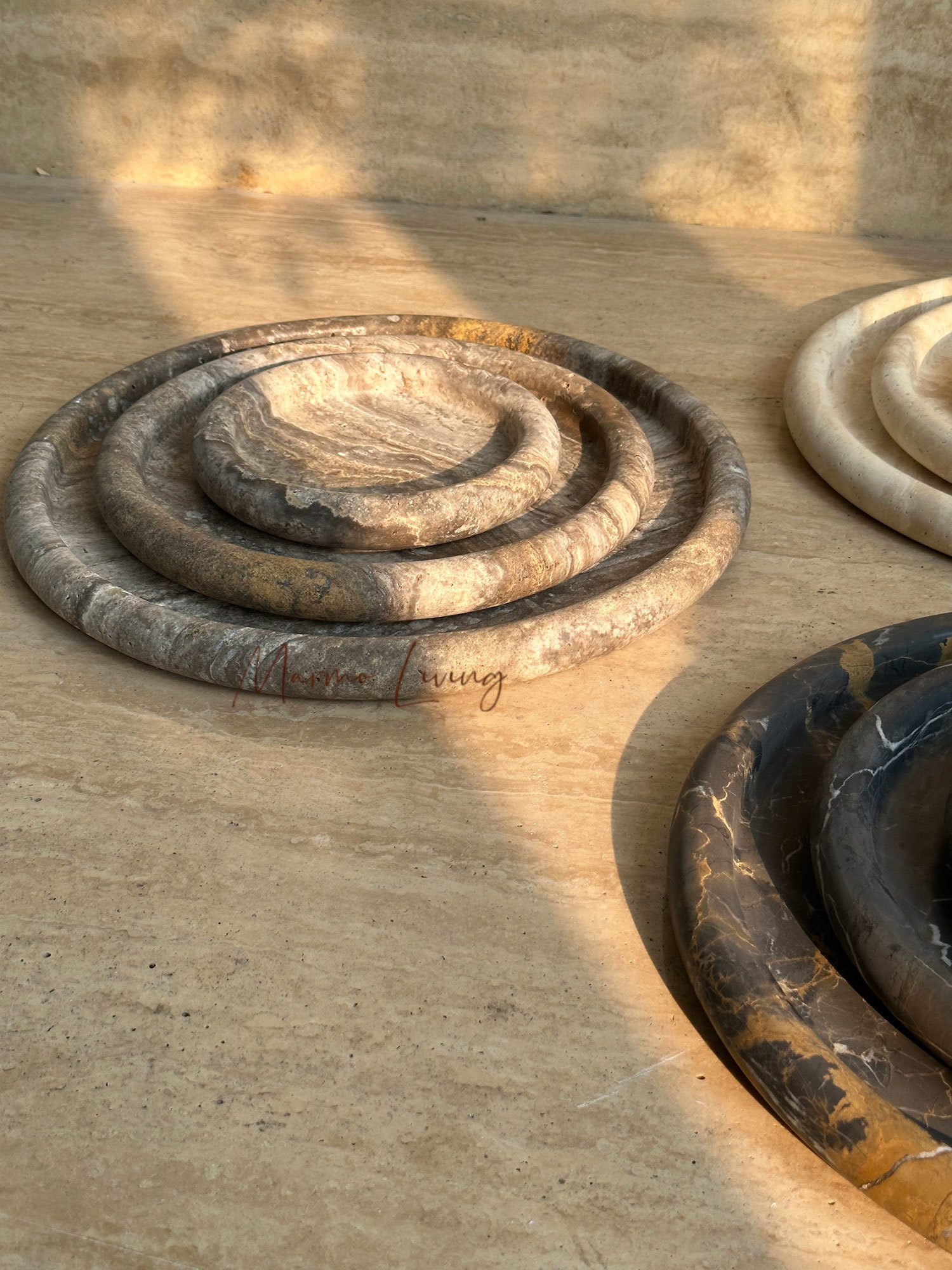 Wabi Sabi Natural Stone Tray D - Travertine Tray Oval incelemesi ve fiyatı