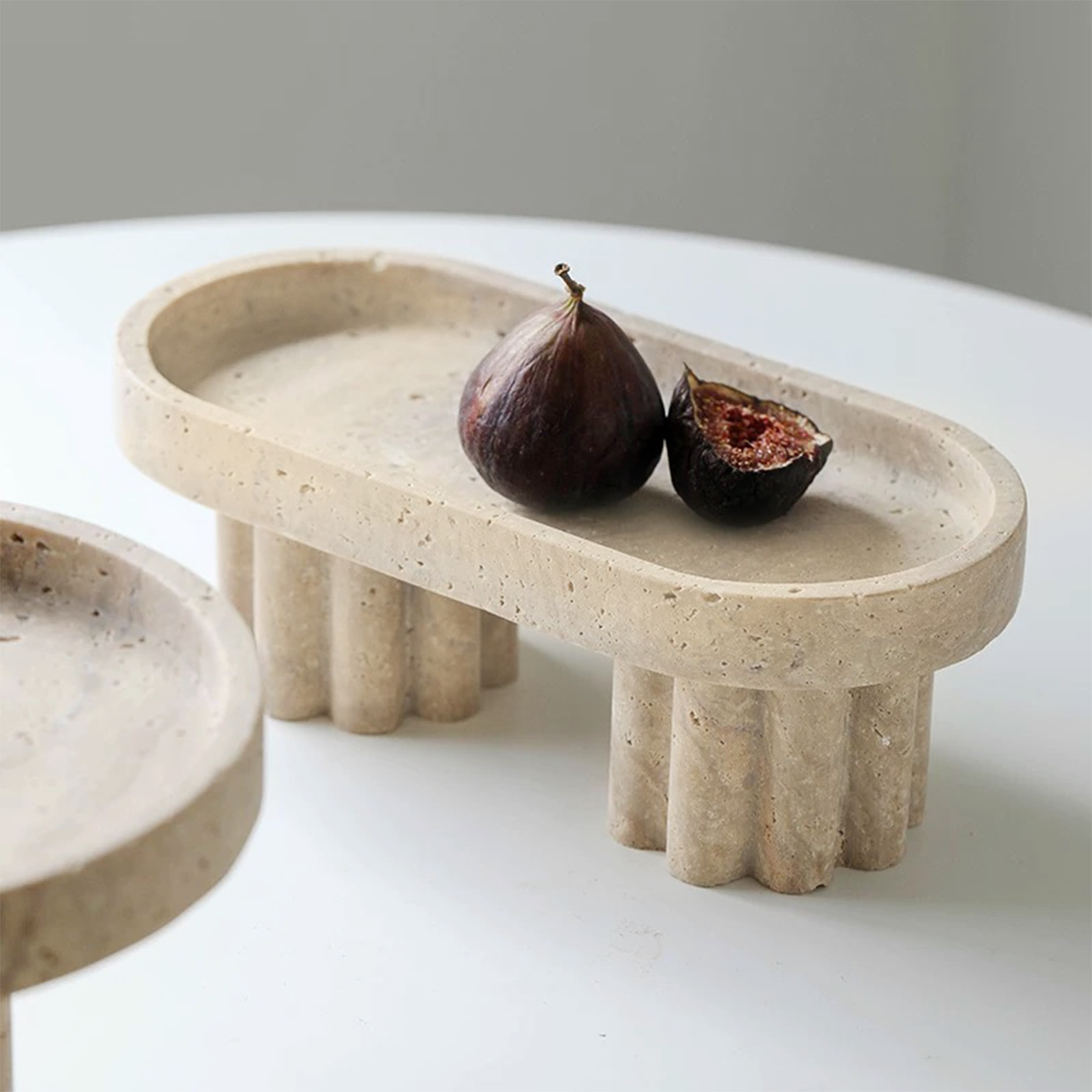 Natural travertine oval tray,  - Travertine Tray Oval incelemesi ve fiyatı