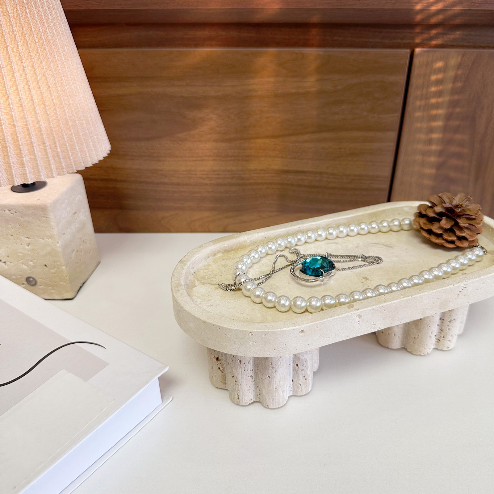 Natural travertine oval tray,  - Travertine Tray Oval incelemesi ve fiyatı