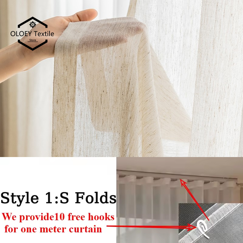 S Fold Wavy White Tulle Linen  - Linen Curtain Eyelet incelemesi ve fiyatı