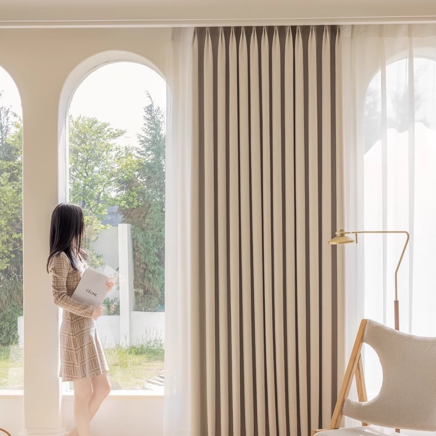 Cream Velvet Chenille Blackout - Linen Curtain Eyelet incelemesi ve fiyatı